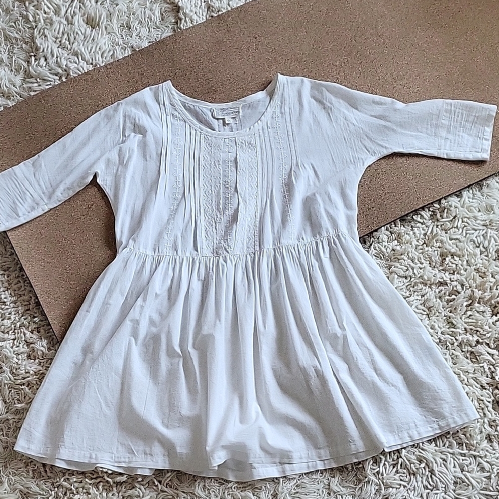 Current/Elliott Babydoll Dress with 3/4 Sleeves
